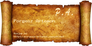 Porgesz Artemon névjegykártya