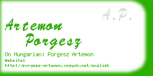 artemon porgesz business card